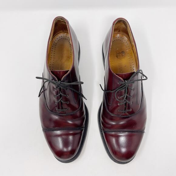 Cole Haan Mens 9.5 Brown Leather Lace Up Oxford Dress Shoes Leather Sole Almond - Picture 2 of 12